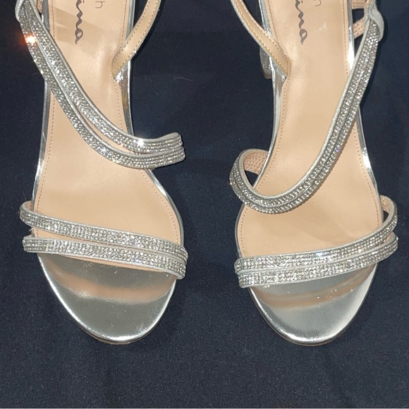 Touch of Nina Sabetha Sparkling Rhinestone Silver Heel Sandal. Sexy,Bridal - Picture 2 of 16